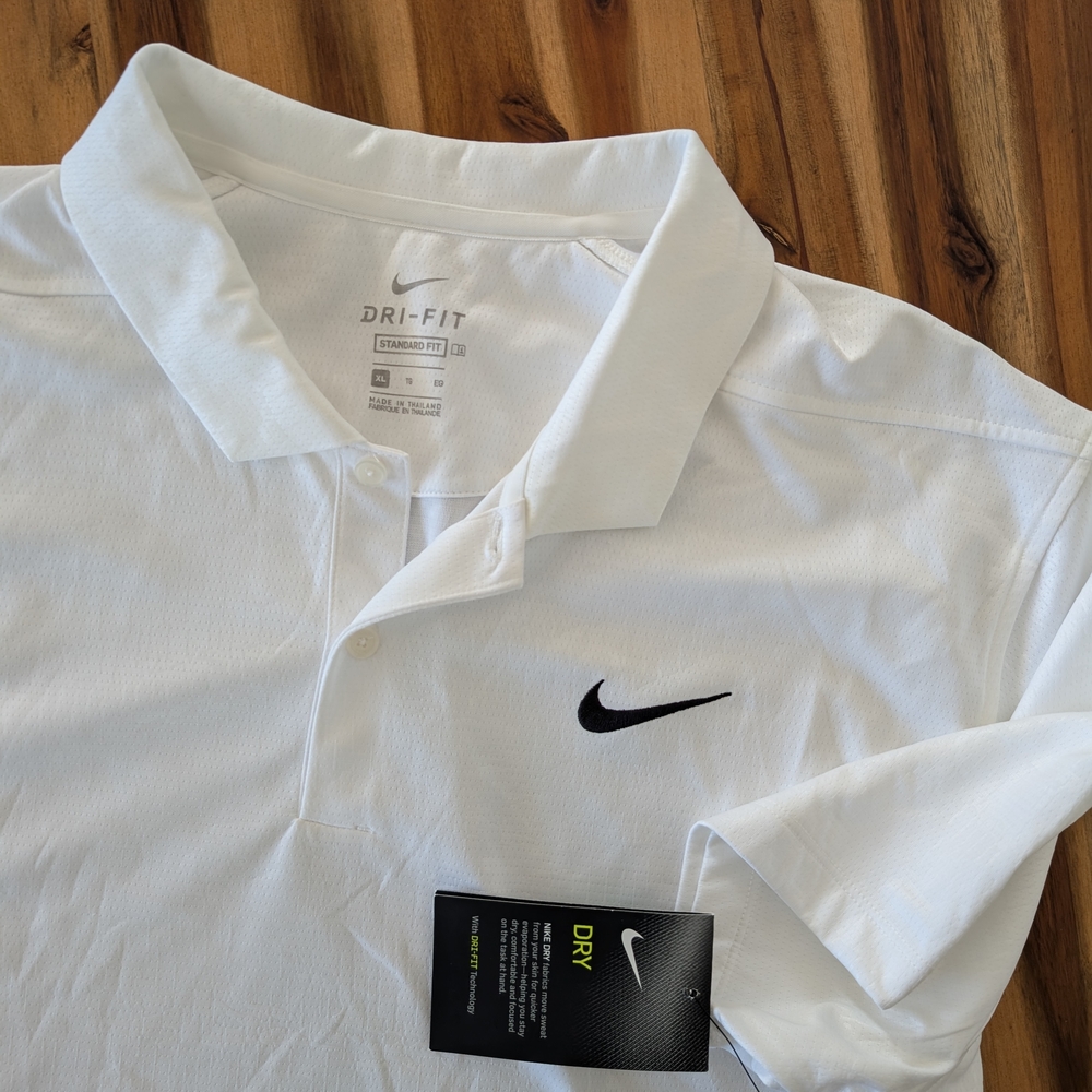 Nike Men's White Dri-FIT Polo Shirt